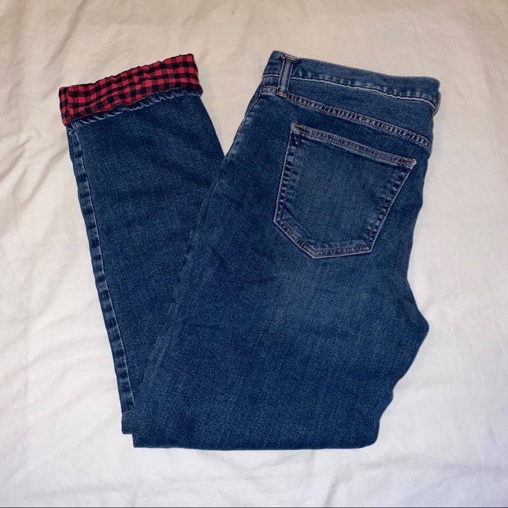 Eddie Bauer Boyfriend Flannel- Lined Jeans Size 12